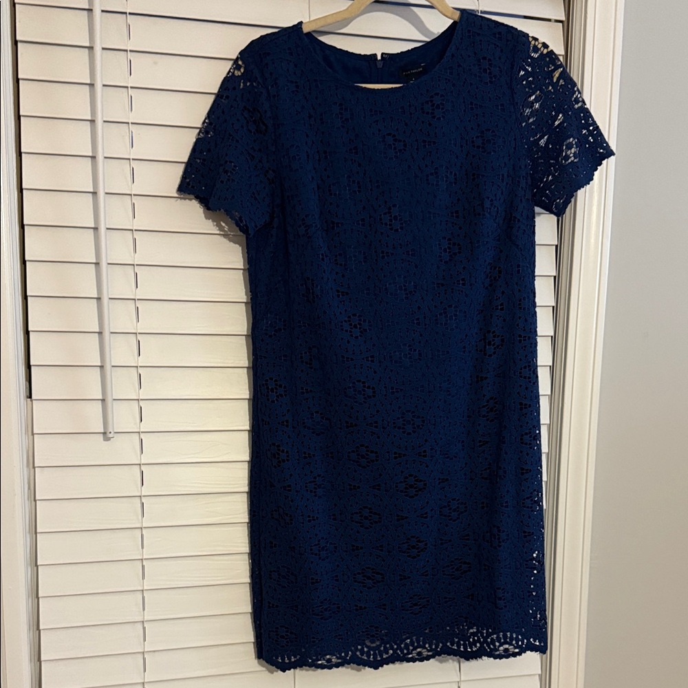 Ann Taylor Navy Lace Mini Dress